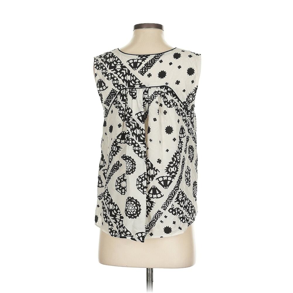 Anthropologie Sleeveless Silk Top White - 2 Petite - Picture 2 of 4